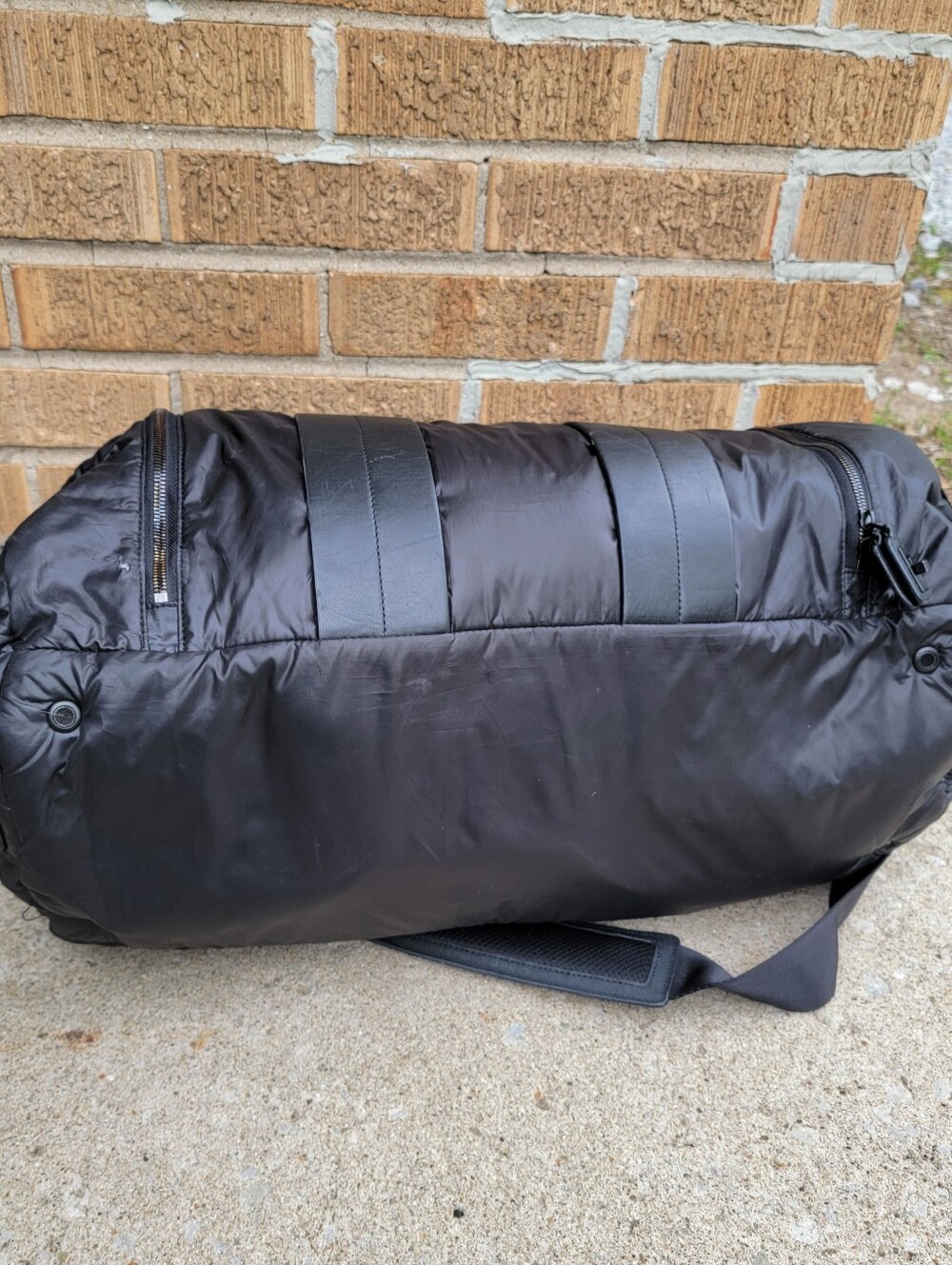 Caraa Remus Black Nylon Leather Large Duffle - Picture 9 of 16
